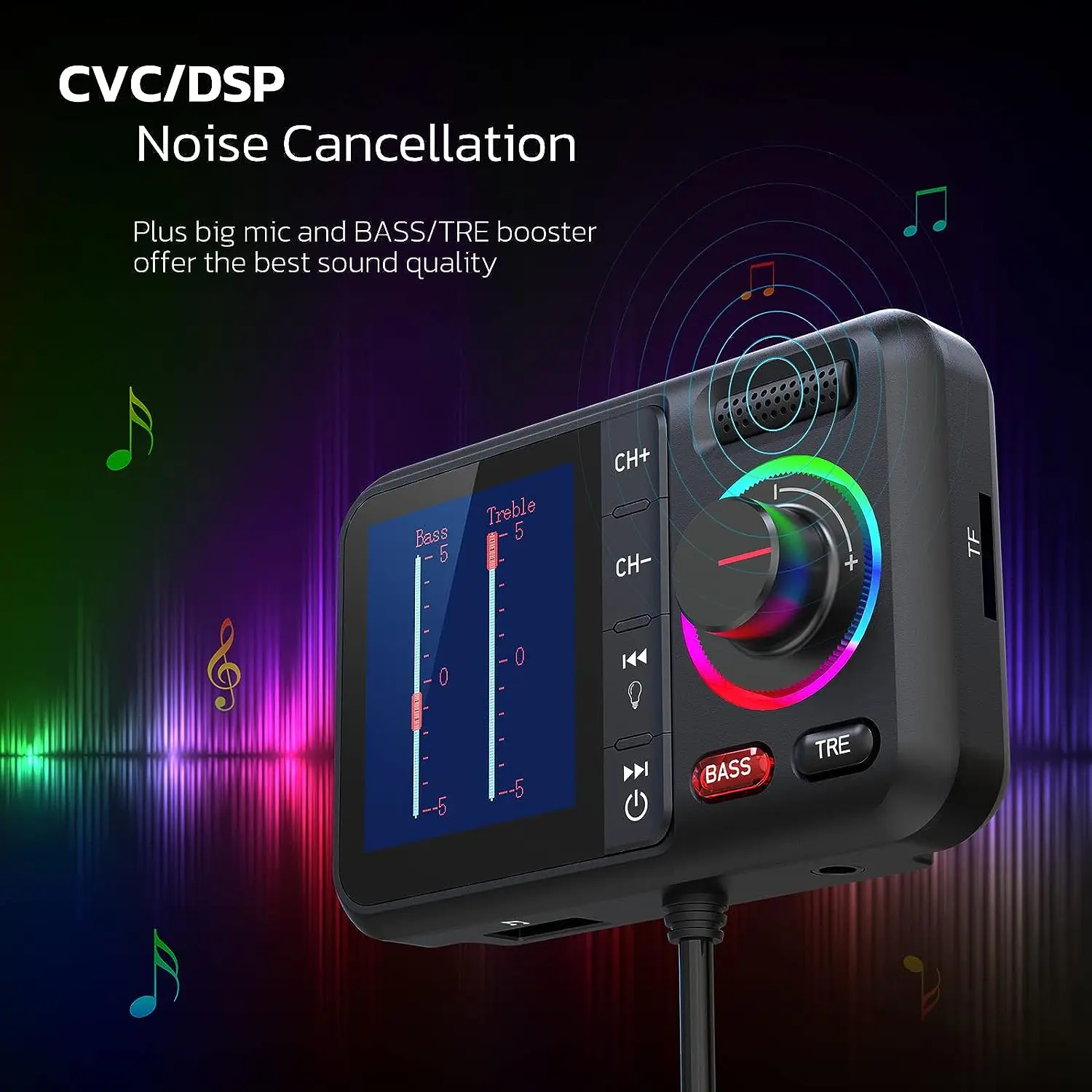 VR Robot Bluetooth 5.0 FM Transmitter Car MP3 Player Adapter Wireless Handsfree Car Kit with Big Screen U Disk TF Card Playback VR Robot Bluetooth 5.0 FM Transmitter Car MP3 Player Adapter Wireless Handsfree Car Kit with Big Screen U Disk TF Card Playback