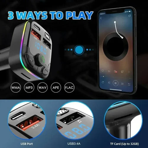 Transmetteur FM de voiture USB Type-C, – Image 5