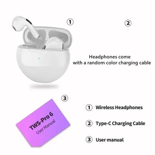 Écouteurs sans fil Bluetooth 5.3 Air Pro 6 TWS – Image 5