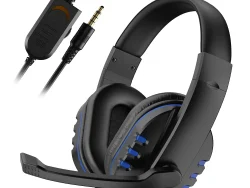 Casque de jeu filaire 3,5 mm, antibruit, avec microphone et contrôle du volume, pour PS4, Play Station 4 et PC