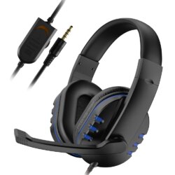 Casque de jeu filaire 3,5 mm, antibruit, avec microphone et contrôle du volume, pour PS4, Play Station 4 et PC