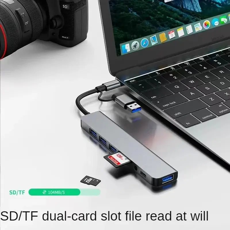 8 In 2 USB HUB With Splitter Card Reader, USB C Port, USB 3.0 / 2.0, SD/TF Splitter Card Reader, Docking Station 8 In 2 USB HUB With Splitter Card Reader, USB C Port, USB 3.0 / 2.0, SD/TF Splitter Card Reader, Docking Station