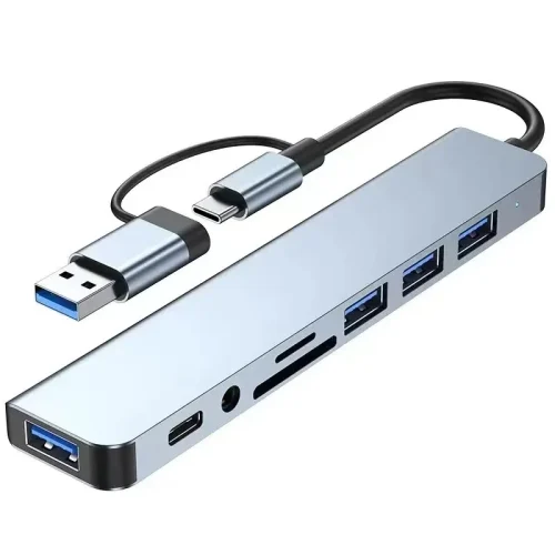 USB 8 en 2 avec lecteur de carte séparateur, port USB C, USB 3.0 / 2.0, SD/TF - Image 5