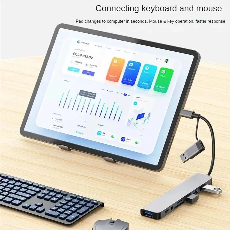 8 In 2 USB HUB With Splitter Card Reader, USB C Port, USB 3.0 / 2.0, SD/TF Splitter Card Reader, Docking Station 8 In 2 USB HUB With Splitter Card Reader, USB C Port, USB 3.0 / 2.0, SD/TF Splitter Card Reader, Docking Station