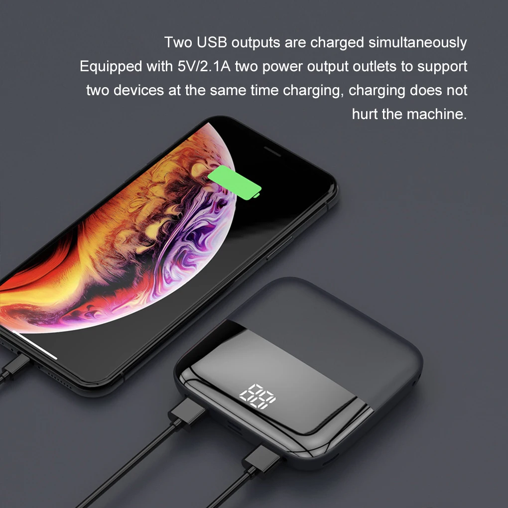 20000mAh Mini Phone Power Bank Dual Usb Portable Charger with 2 Usb Port Large Capacity Mini Digital led Display Power Bank 20000mAh Mini Phone Power Bank Dual Usb Portable Charger with 2 Usb Port Large Capacity Mini Digital led Display Power Bank
