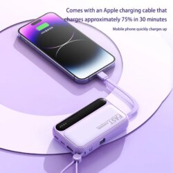 Batterie externe Portable de grande capacité 100000 mAh, charge rapide, avec 4 câbles intégrés, batterie pour IPhone Samsung – Image 3