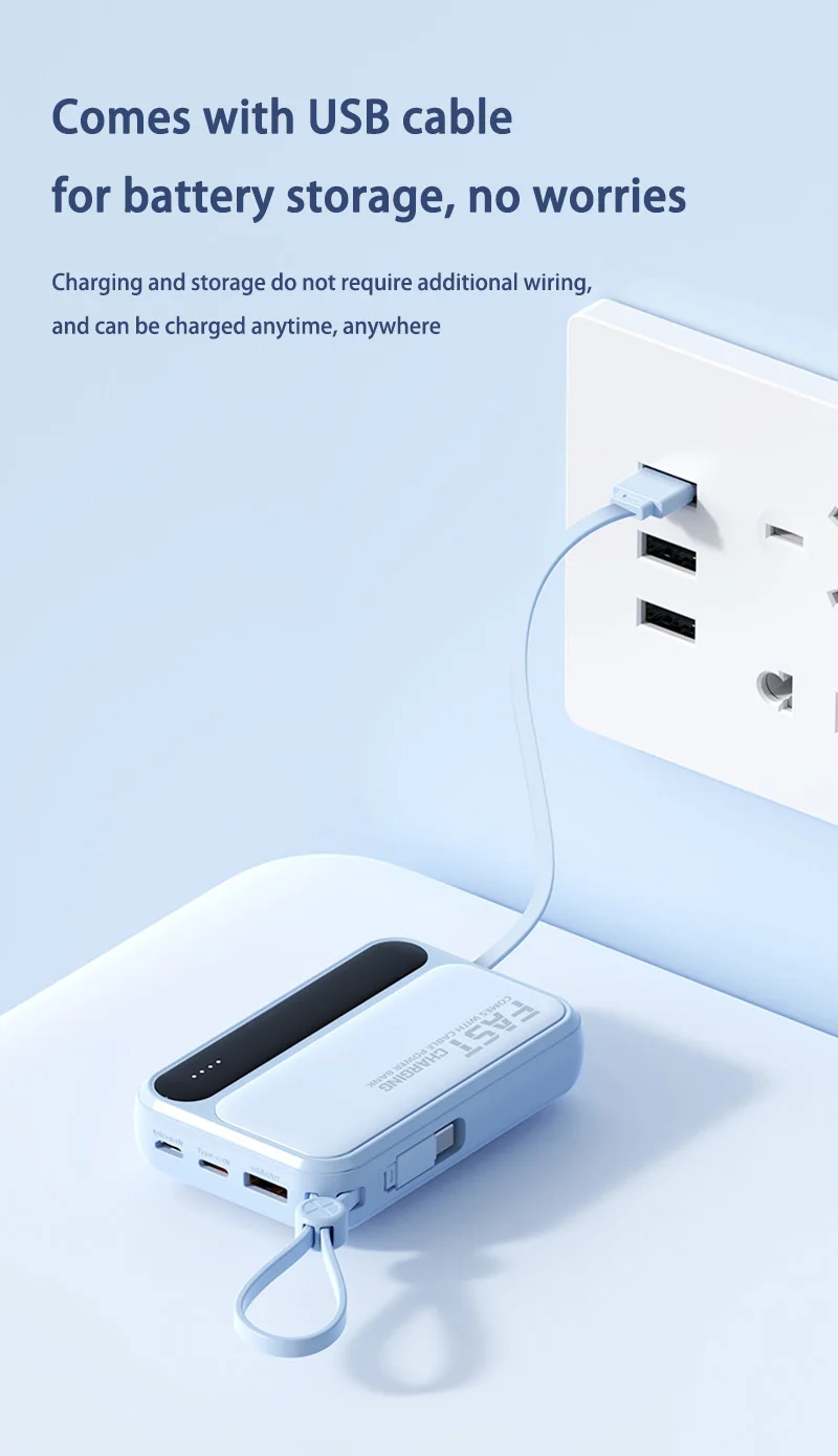 Xiaomi 100000mAh Large Capacity Power Bank Portable fast charging power bank with built-in 4 Cables Battery For IPhone Samsung Xiaomi 100000mAh Large Capacity Power Bank Portable fast charging power bank with built-in 4 Cables Battery For IPhone Samsung