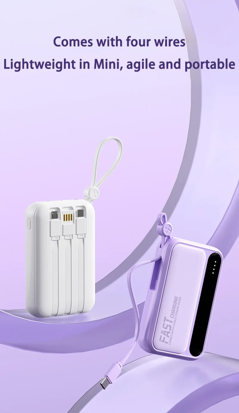 Xiaomi 100000mAh Large Capacity Power Bank Portable fast charging power bank with built-in 4 Cables Battery For IPhone Samsung Xiaomi 100000mAh Large Capacity Power Bank Portable fast charging power bank with built-in 4 Cables Battery For IPhone Samsung