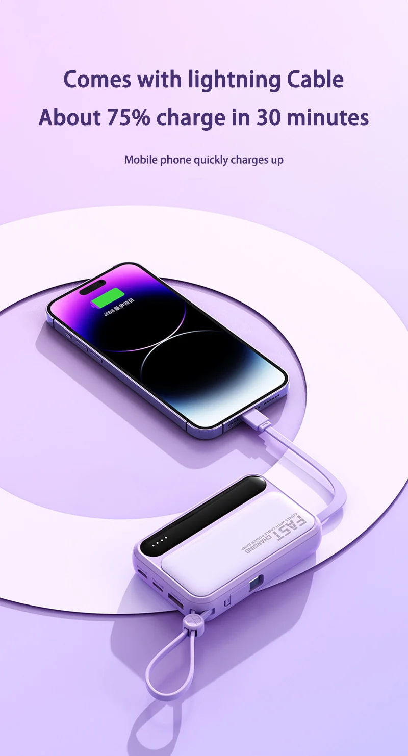 Xiaomi 100000mAh Large Capacity Power Bank Portable fast charging power bank with built-in 4 Cables Battery For IPhone Samsung Xiaomi 100000mAh Large Capacity Power Bank Portable fast charging power bank with built-in 4 Cables Battery For IPhone Samsung