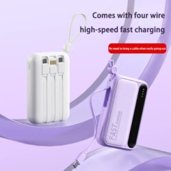 Batterie externe Portable de grande capacité 100000 mAh, charge rapide, avec 4 câbles intégrés, batterie pour IPhone Samsung – Image 2