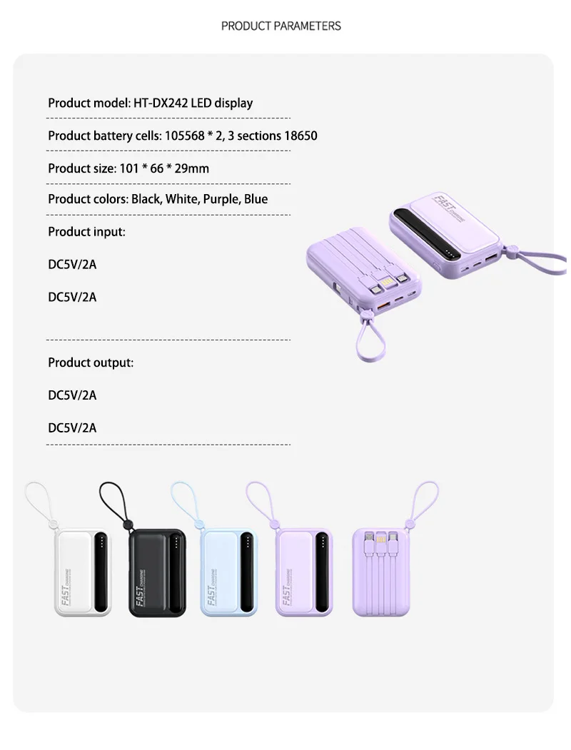 Xiaomi 100000mAh Large Capacity Power Bank Portable fast charging power bank with built-in 4 Cables Battery For IPhone Samsung Xiaomi 100000mAh Large Capacity Power Bank Portable fast charging power bank with built-in 4 Cables Battery For IPhone Samsung