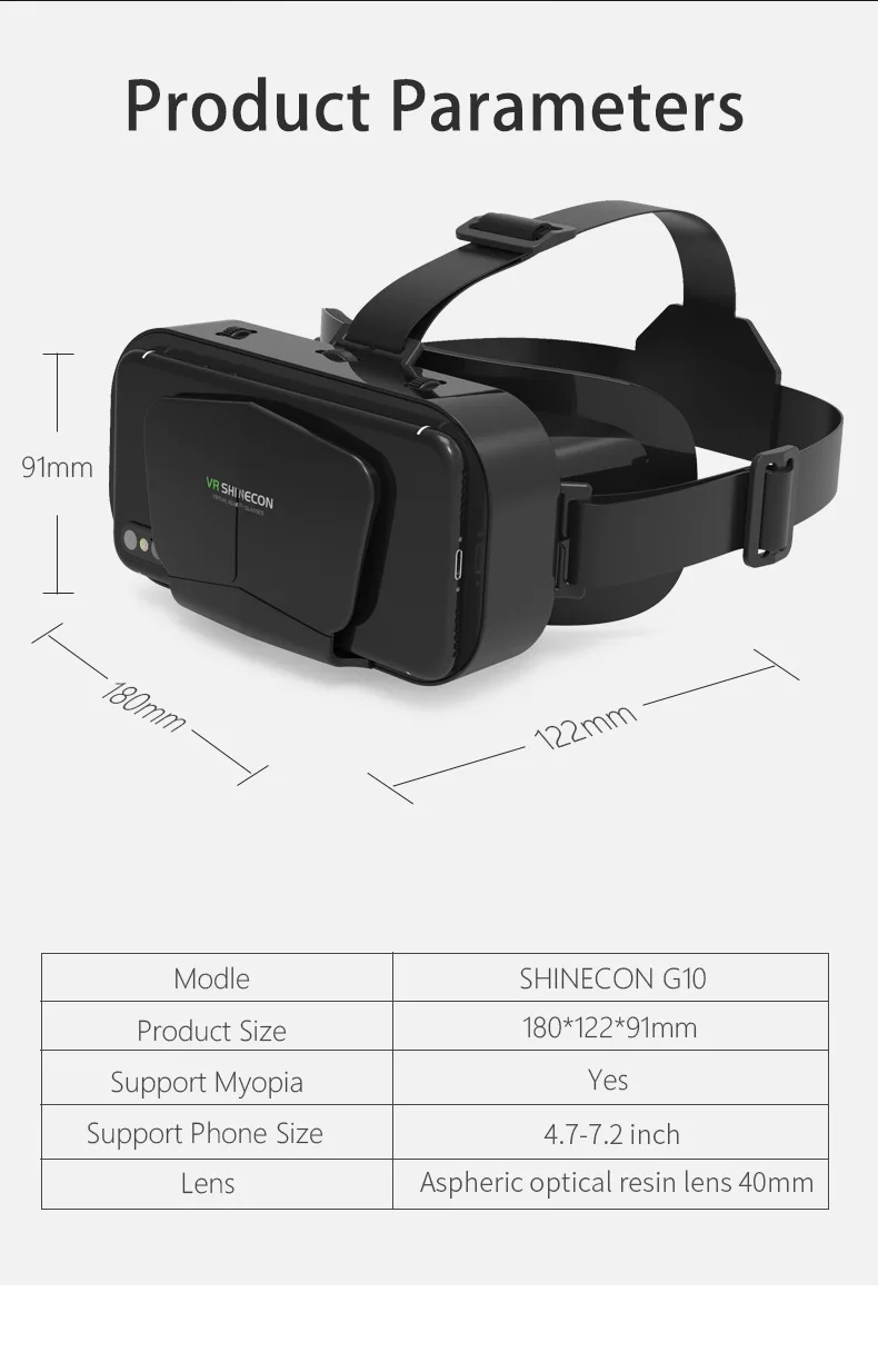 Shinecon VR Glasses 3D Headset Virtual Reality Devices Helmet Viar Lenses Goggle For Smartphone Cell Phone Smart With Controller Shinecon VR Glasses 3D Headset Virtual Reality Devices Helmet Viar Lenses Goggle For Smartphone Cell Phone Smart With Controller