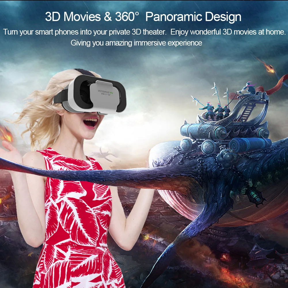 Shinecon VR Glasses 3D Headset Virtual Reality Devices Helmet Viar Lenses Goggle For Smartphone Cell Phone Smart With Controller Shinecon VR Glasses 3D Headset Virtual Reality Devices Helmet Viar Lenses Goggle For Smartphone Cell Phone Smart With Controller