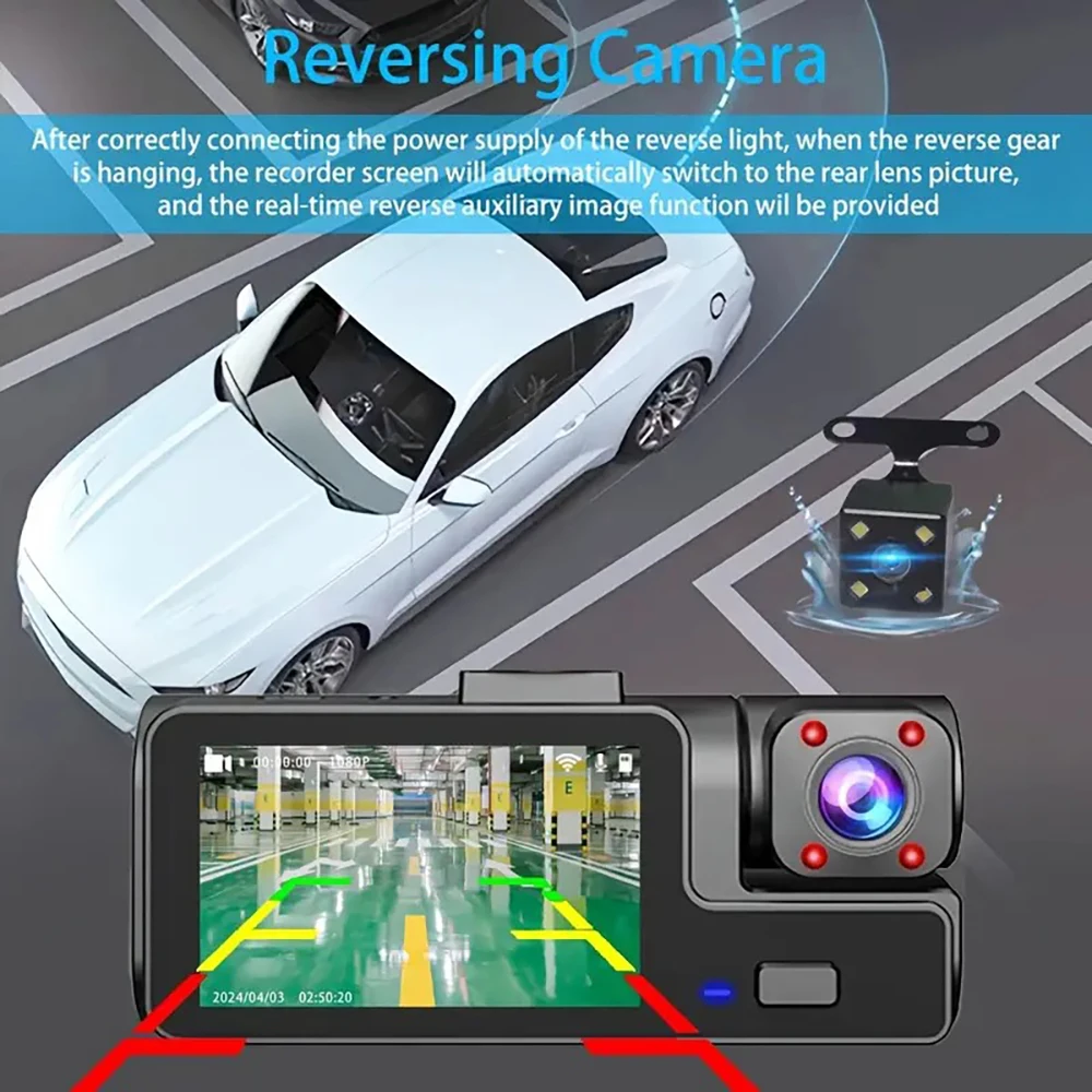 3Camera Dash Cam For Car Camera 1080P Video Recorder WIFI Car DVR 2lens Front Rear View Camera Night Vision Car Accessories 3Camera Dash Cam For Car Camera 1080P Video Recorder WIFI Car DVR 2lens Front Rear View Camera Night Vision Car Accessories