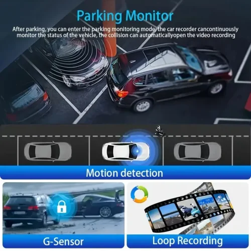 Caméra de Tableau de Bord pour Voiture, Enregistreur Vidéo 1080P, WIFI, DVR, dashcam voiture，camera voitures Vue Avant et Arrière, Vision Nocturne, - Image 6