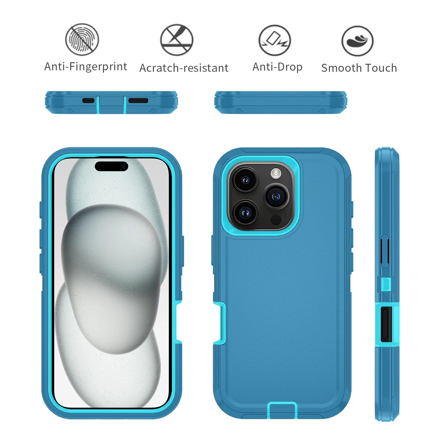 Armor Shockproof Defender Phone Case For iphone 11 12 13 14 15 Pro Max X XS XR XSMAX 7 8 Plus SE2 SE4 Hard PC+TPU Back Cover