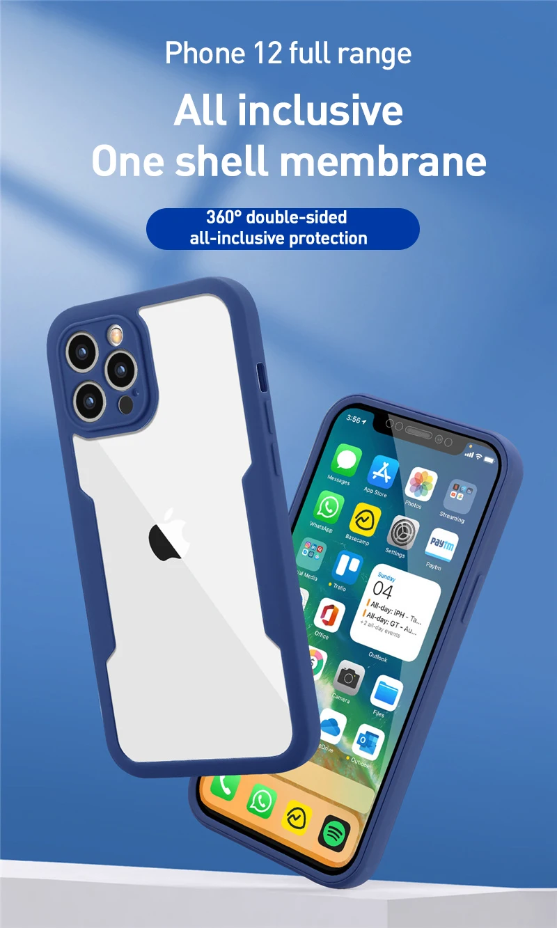 360 Full Cover Case For iPhone 16 Pro Max 15 Plus 16E Funda For iPhone 15 14 11 Pro Max 13 12 Mini Screen Protection Phone Cover