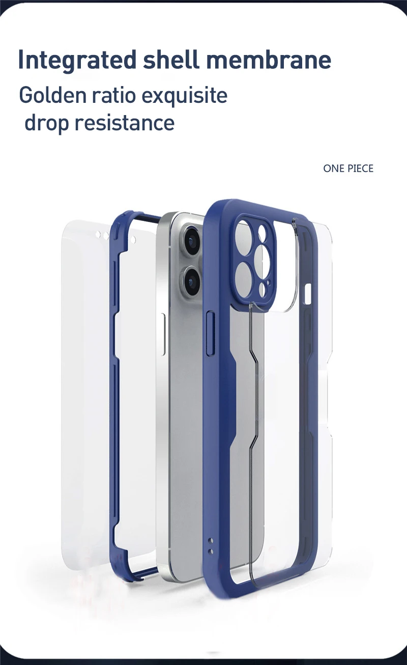 360 Full Cover Case For iPhone 16 Pro Max 15 Plus 16E Funda For iPhone 15 14 11 Pro Max 13 12 Mini Screen Protection Phone Cover
