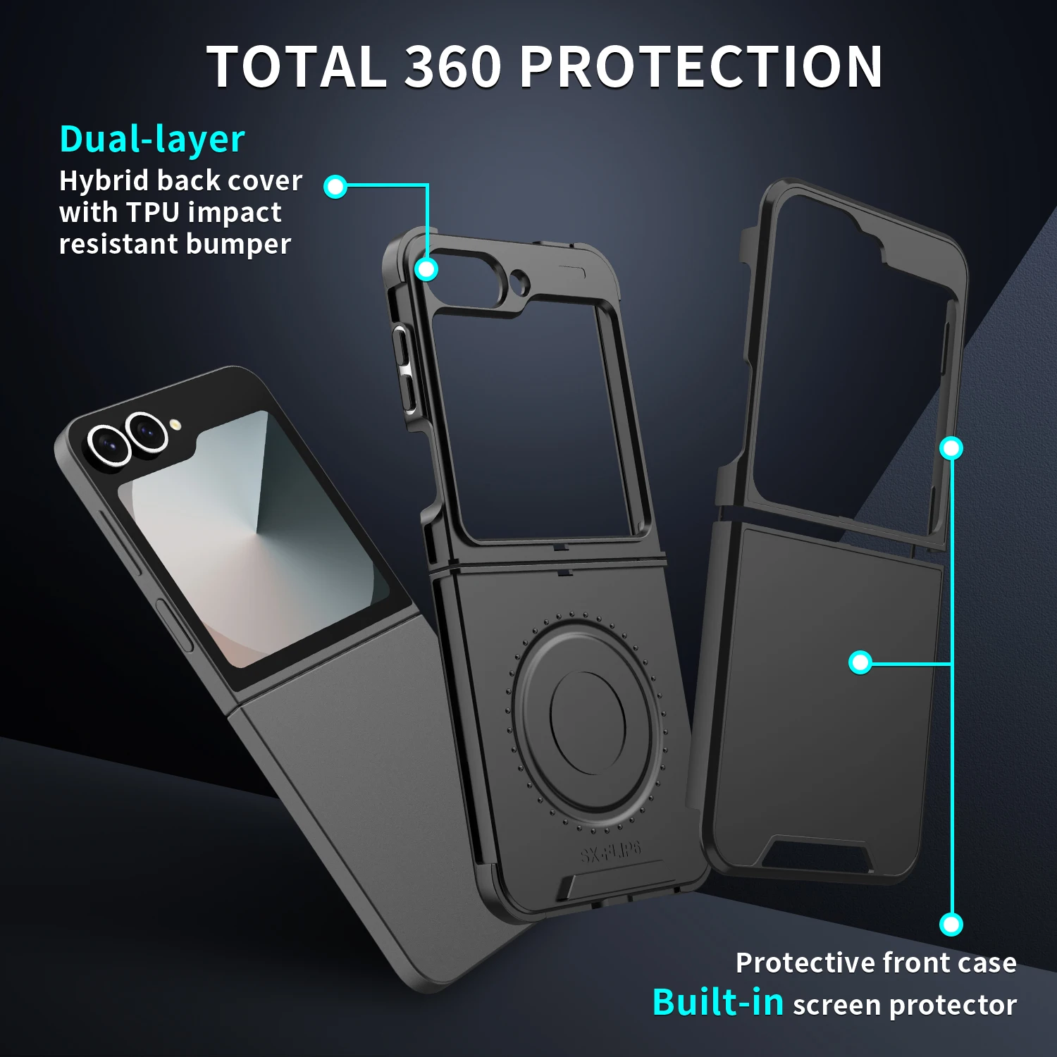 Luxury Original Official Slim Matte Protection Phone Case Samsung Galaxy Z Flip 6 5 4 For Wireless Charging Shockproof Cover