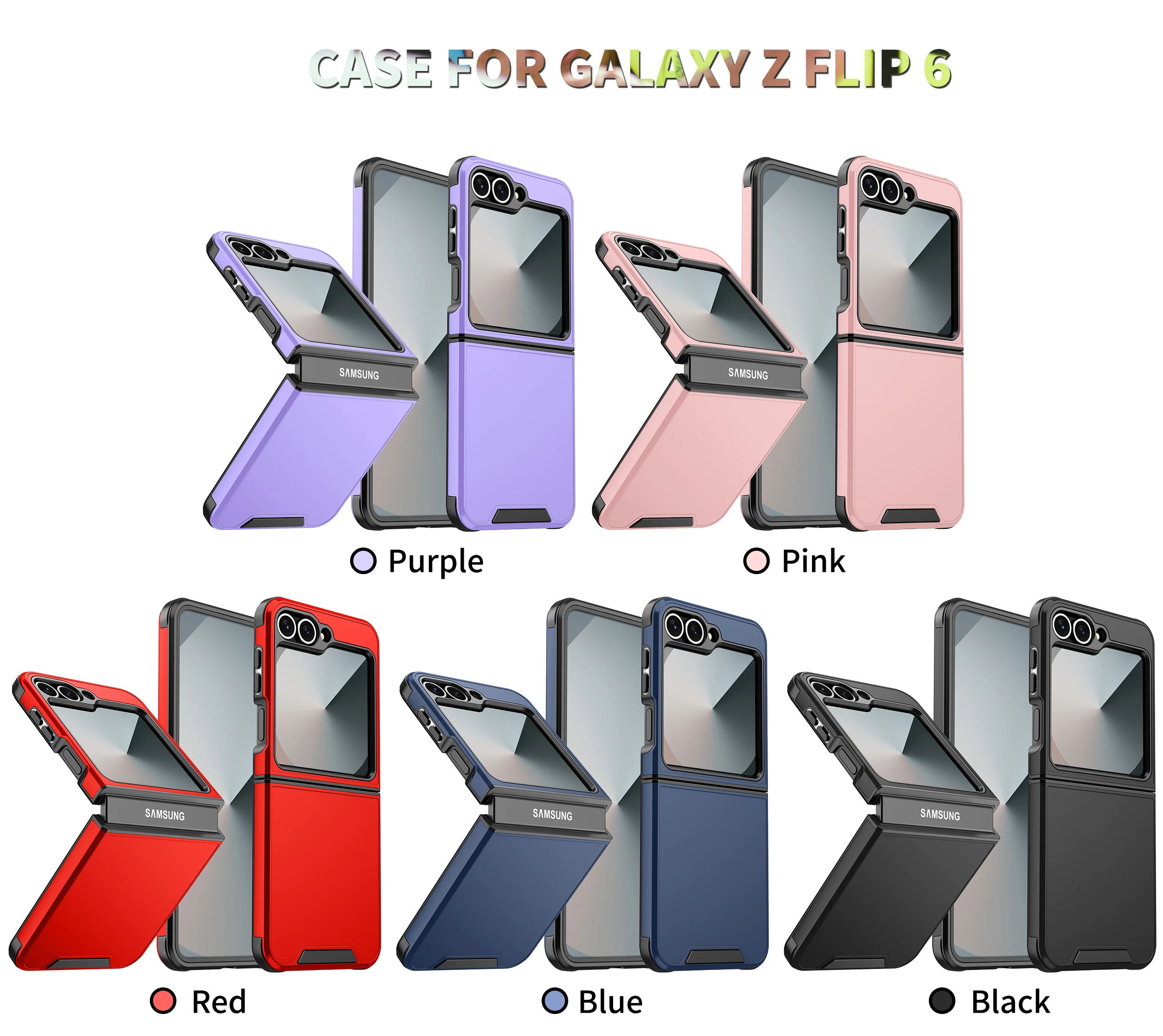 Luxury Original Official Slim Matte Protection Phone Case Samsung Galaxy Z Flip 6 5 4 For Wireless Charging Shockproof Cover