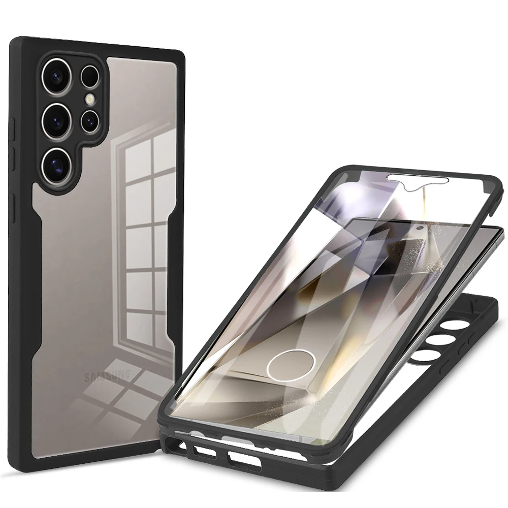 360 Double Sided Full Protection Phone Case for Samsung Galaxy S21 S22 S23 Plus S24 Ultra Slim Clear Cover with Screen Protector 360 Double Sided Full Protection Phone Case for Samsung Galaxy S21 S22 S23 Plus S24 Ultra Slim Clear Cover with Screen Protector