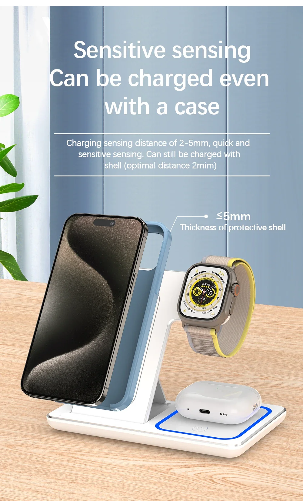 Support de chargeur magnétique sans fil pour iPhone 15 14 13 12 Pro Max Apple Watch 8 7 Airpods Pro Station de charge rapide 3 en 1 Support de chargeur magnétique sans fil pour iPhone 15 14 13 12 Pro Max Apple Watch 8 7 Airpods Pro Station de charge rapide 3 en 1