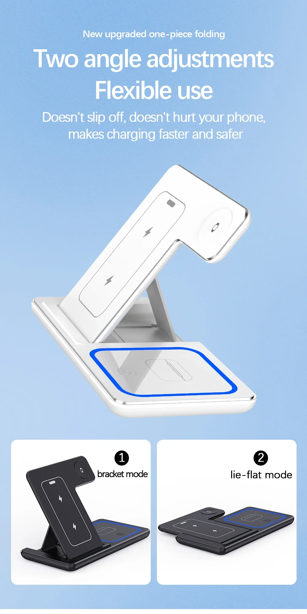Support de chargeur magnétique sans fil pour iPhone 15 14 13 12 Pro Max Apple Watch 8 7 Airpods Pro Station de charge rapide 3 en 1 Support de chargeur magnétique sans fil pour iPhone 15 14 13 12 Pro Max Apple Watch 8 7 Airpods Pro Station de charge rapide 3 en 1