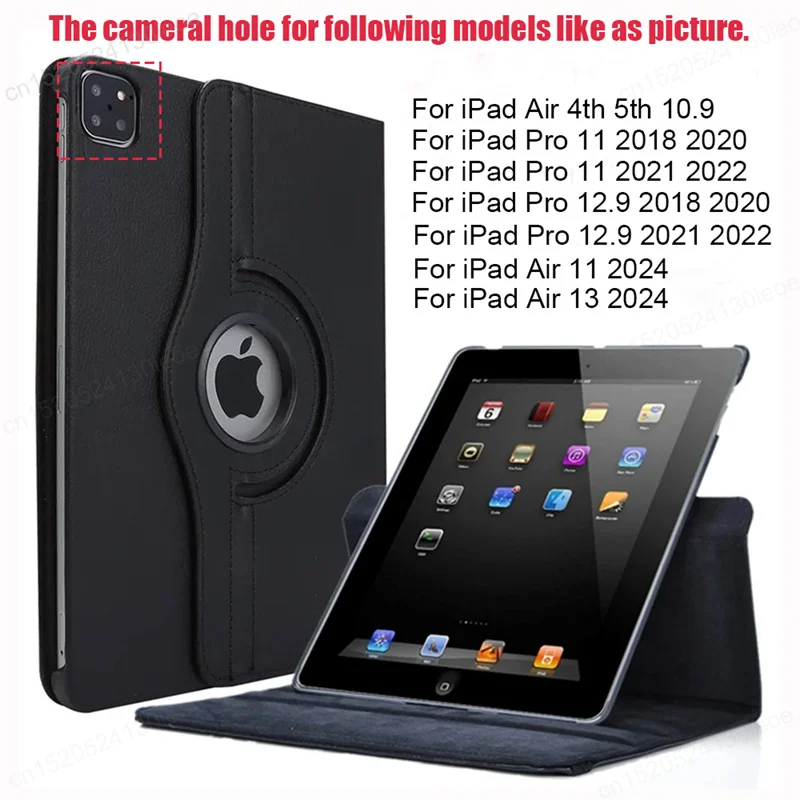 For iPad 2 3 4 Case 360 Rotating Stand Tablet Cover For iPad Air 1 2 3 4 5 10.9 Pro 11 9.7 5th 6th 10.2 7th 8th 9th 10th Cases
