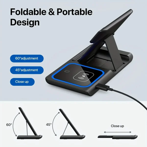 station de charge pliable 3 en 1 pour iPhone - Image 3
