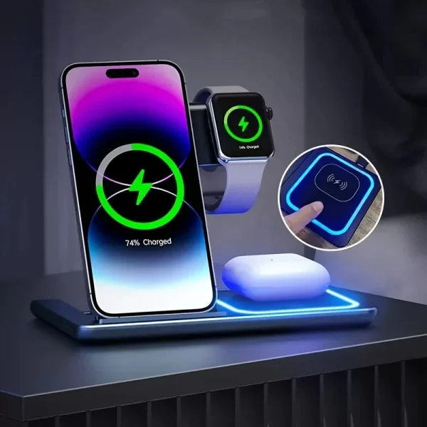 station de charge 3 en 1