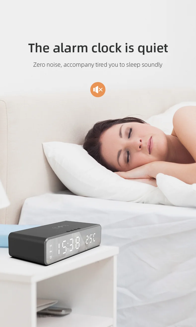 Wireless Charger Time Alarm Clock LED Digital Thermometer Earphone Phone Chargers Fast Charging Dock Station for iPhone Samsung Wireless Charger Time Alarm Clock LED Digital Thermometer Earphone Phone Chargers Fast Charging Dock Station for iPhone Samsung