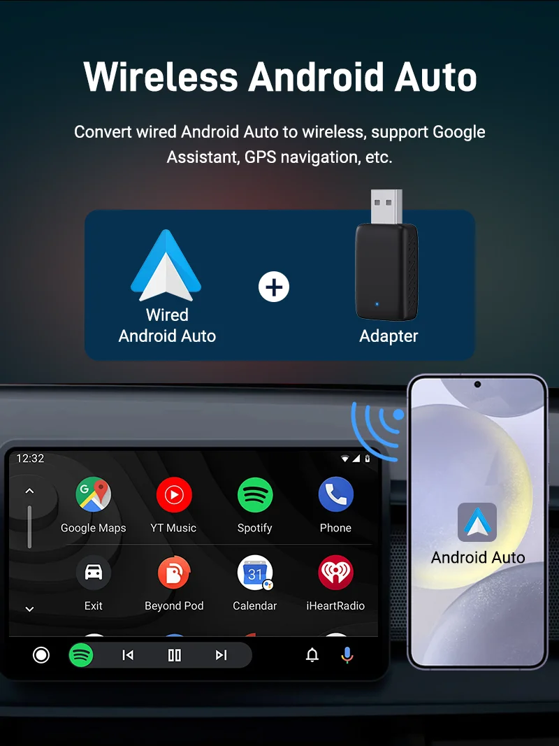 2025New Wired to Wireless Carplay Android Auto 2in1 Mini Adapter Dongle Auto Connect Plug&Play Bluetooth WiFi Universal Mini Box 2025New Wired to Wireless Carplay Android Auto 2in1 Mini Adapter Dongle Auto Connect Plug&Play Bluetooth WiFi Universal Mini Box