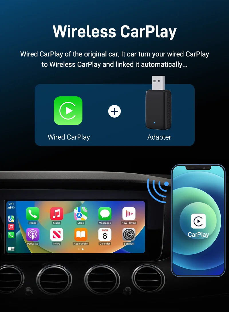 2025New Wired to Wireless Carplay Android Auto 2in1 Mini Adapter Dongle Auto Connect Plug&Play Bluetooth WiFi Universal Mini Box 2025New Wired to Wireless Carplay Android Auto 2in1 Mini Adapter Dongle Auto Connect Plug&Play Bluetooth WiFi Universal Mini Box