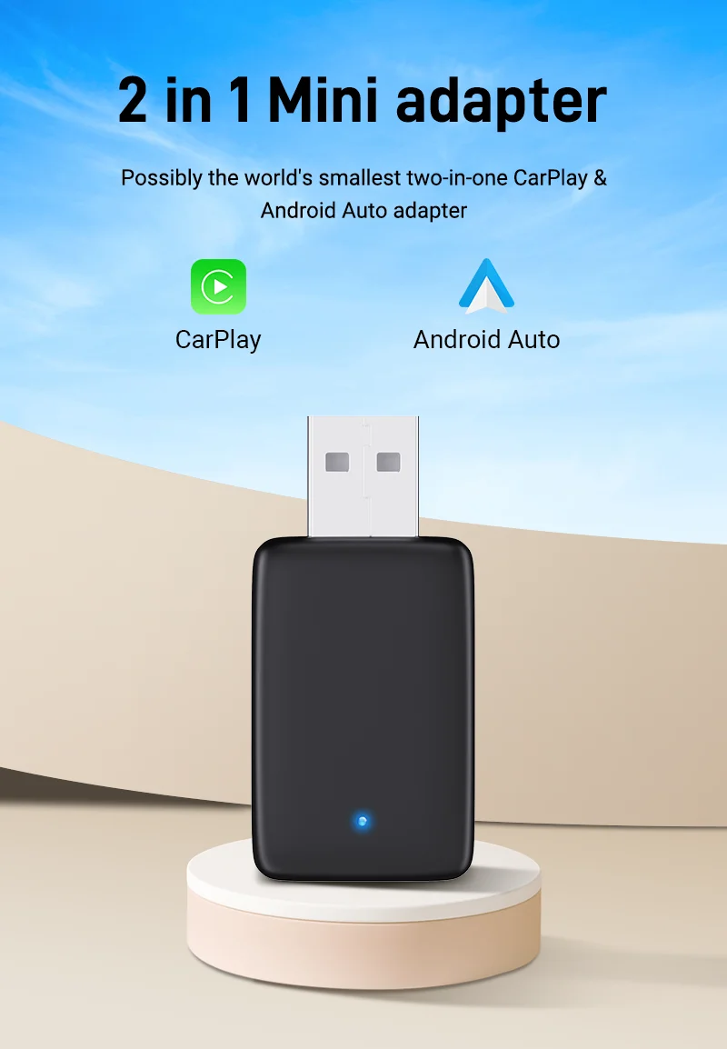 2025New Wired to Wireless Carplay Android Auto 2in1 Mini Adapter Dongle Auto Connect Plug&Play Bluetooth WiFi Universal Mini Box 2025New Wired to Wireless Carplay Android Auto 2in1 Mini Adapter Dongle Auto Connect Plug&Play Bluetooth WiFi Universal Mini Box
