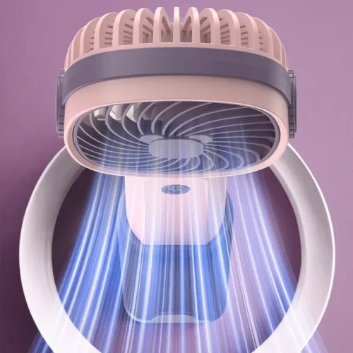 Mini ventilateur portatif USB multi-fonctionnel de bureau avec support – Image 4
