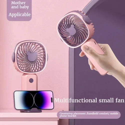 Mini ventilateur portatif USB multi-fonctionnel de bureau avec support – Image 3