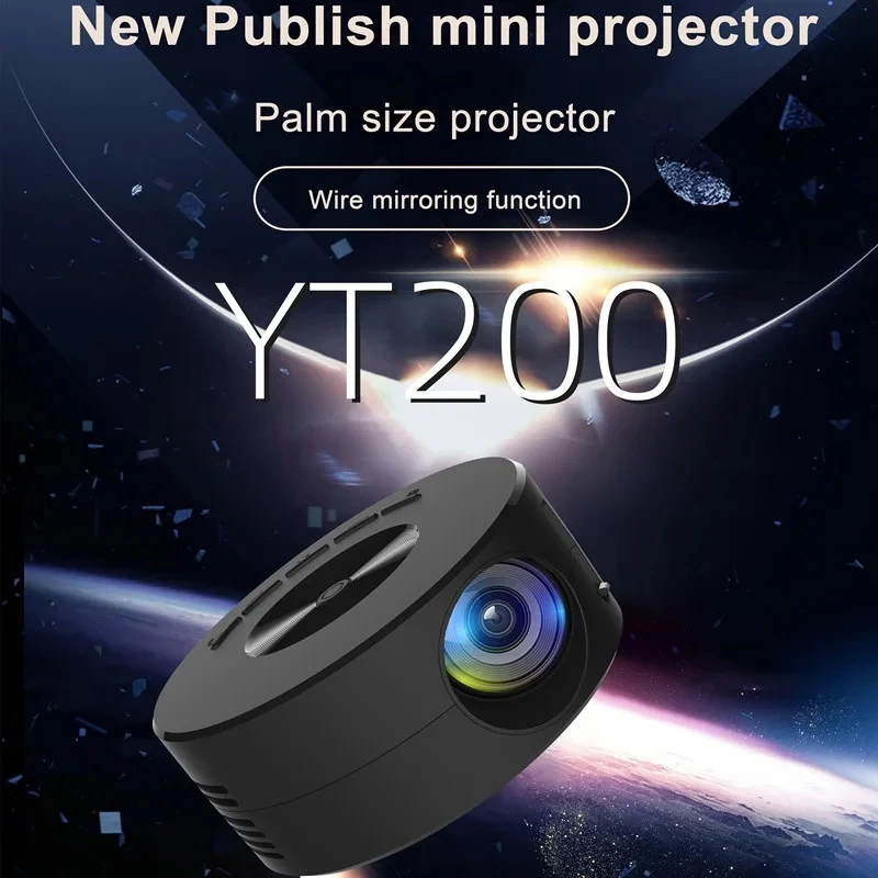 YT200 Smart vidéoprojecteur LED home cinéma lecteur multimédia enfants cadeau cinéma filaire même écran projecteur pour téléphone projecteur