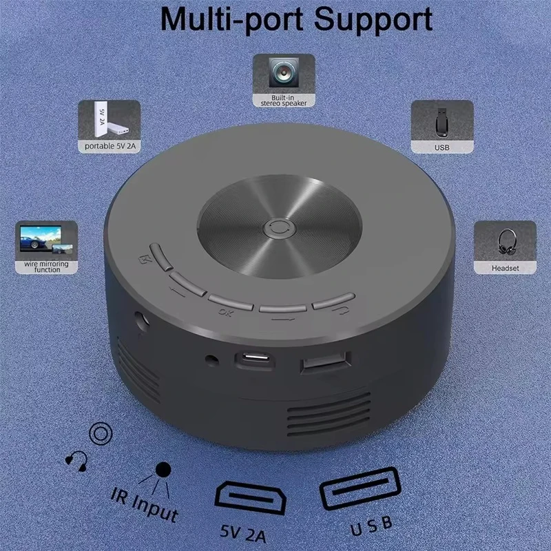 YT200 Smart vidéoprojecteur LED home cinéma lecteur multimédia enfants cadeau cinéma filaire même écran projecteur pour téléphone projecteur