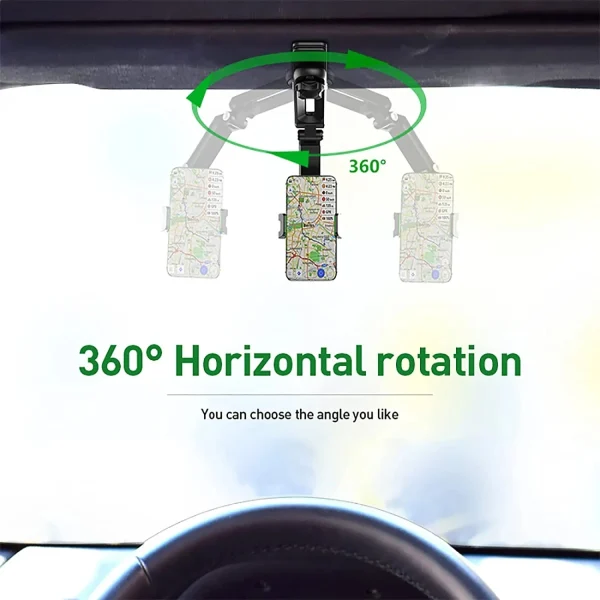 Support de téléphone pour pare-soleil de voiture, multifonctionnel, rotatif à 360° – Image 3