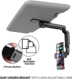 Support de téléphone pour pare-soleil de voiture, multifonctionnel, rotatif à 360° – Image 2