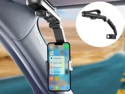 Support de téléphone pour pare-soleil de voiture, multifonctionnel, rotatif à 360°