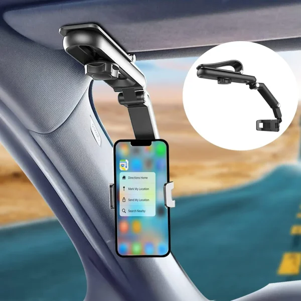 Support de téléphone pour pare-soleil de voiture, multifonctionnel, rotatif à 360°