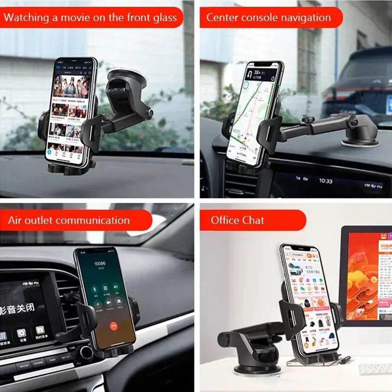 Universal Car Phone Holder Windshield Dashboard Suction Cup Mount 360 Rotation Auto Smartphone Sucker Support Stand Accessories