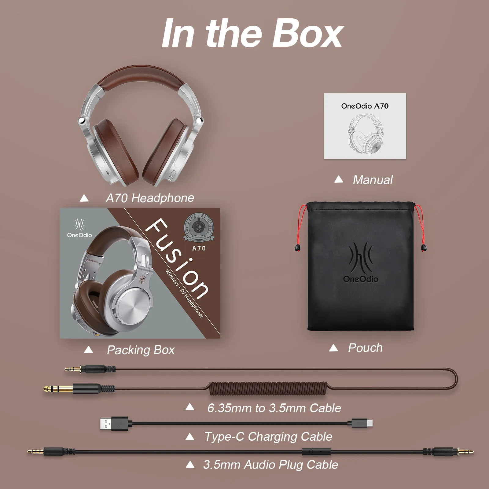 Oneodio Fusion A70 Bluetooth 5.2 Headphones Hi-Res Audio Over Ear Wireless Headset Professional Studio Monitor DJ Headphones 72H Oneodio Fusion A70 Bluetooth 5.2 Headphones Hi-Res Audio Over Ear Wireless Headset Professional Studio Monitor DJ Headphones 72H