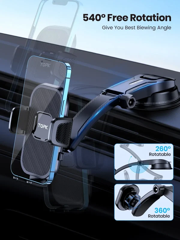 Support mobile de voiture pour tableau de bord, pare-brise - Image 6