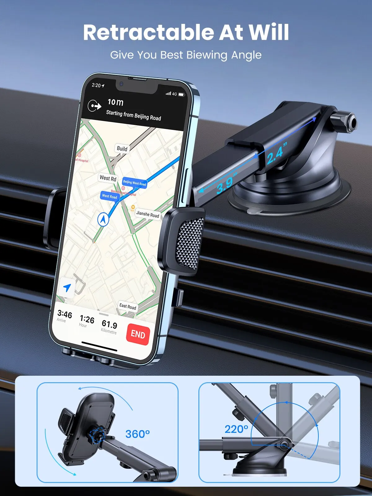 TOPK Car Phone Holder Gravity Stand for iPhone Xiaomi Samsung Car Mobile Support for Dashboard Windshield Air Vent Phone Mount TOPK Car Phone Holder Gravity Stand for iPhone Xiaomi Samsung Car Mobile Support for Dashboard Windshield Air Vent Phone Mount