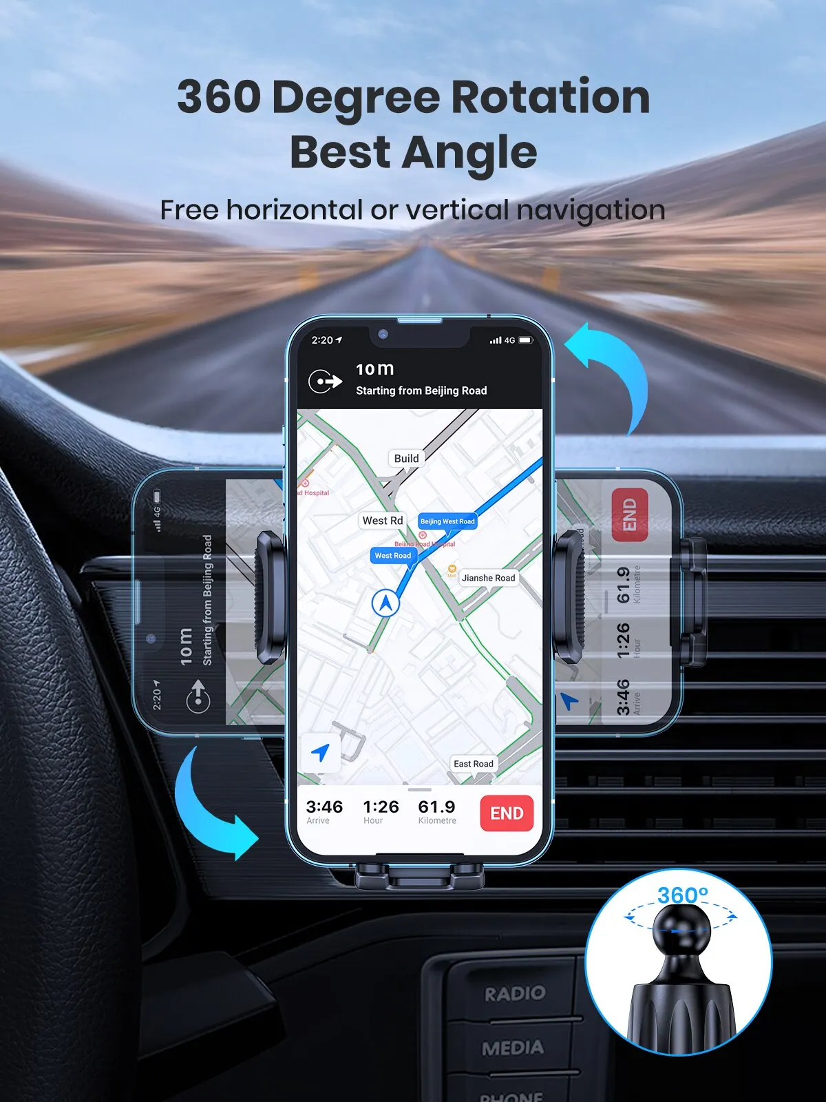 TOPK Car Phone Holder Gravity Stand for iPhone Xiaomi Samsung Car Mobile Support for Dashboard Windshield Air Vent Phone Mount TOPK Car Phone Holder Gravity Stand for iPhone Xiaomi Samsung Car Mobile Support for Dashboard Windshield Air Vent Phone Mount