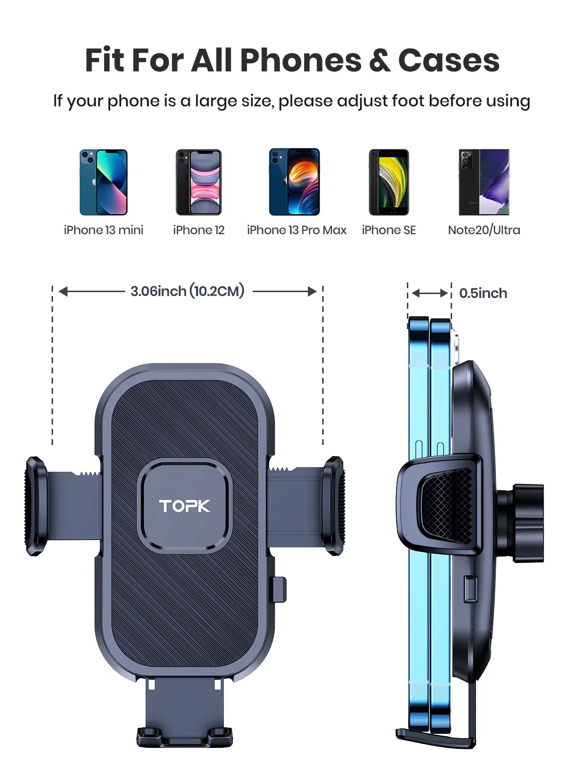 TOPK Car Phone Holder Gravity Stand for iPhone Xiaomi Samsung Car Mobile Support for Dashboard Windshield Air Vent Phone Mount TOPK Car Phone Holder Gravity Stand for iPhone Xiaomi Samsung Car Mobile Support for Dashboard Windshield Air Vent Phone Mount