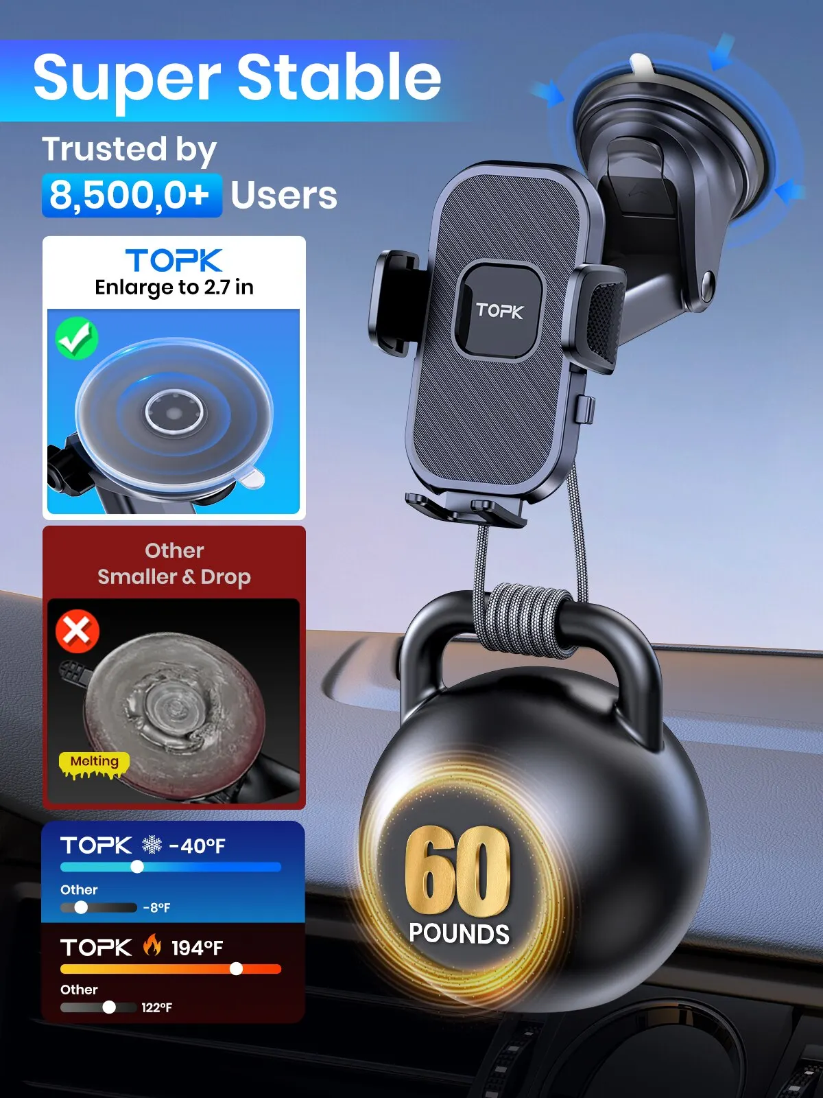 TOPK Car Phone Holder Gravity Stand for iPhone Xiaomi Samsung Car Mobile Support for Dashboard Windshield Air Vent Phone Mount TOPK Car Phone Holder Gravity Stand for iPhone Xiaomi Samsung Car Mobile Support for Dashboard Windshield Air Vent Phone Mount