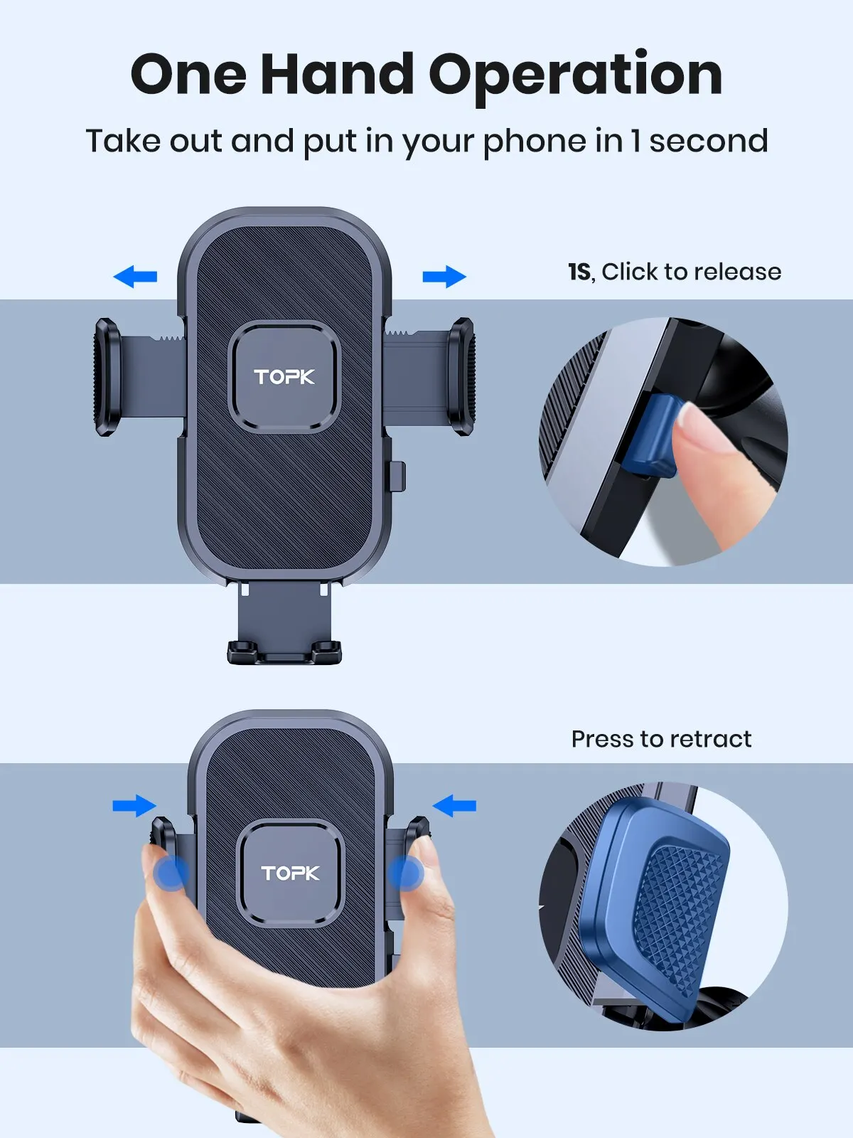 TOPK Car Phone Holder Gravity Stand for iPhone Xiaomi Samsung Car Mobile Support for Dashboard Windshield Air Vent Phone Mount TOPK Car Phone Holder Gravity Stand for iPhone Xiaomi Samsung Car Mobile Support for Dashboard Windshield Air Vent Phone Mount